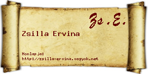 Zsilla Ervina névjegykártya